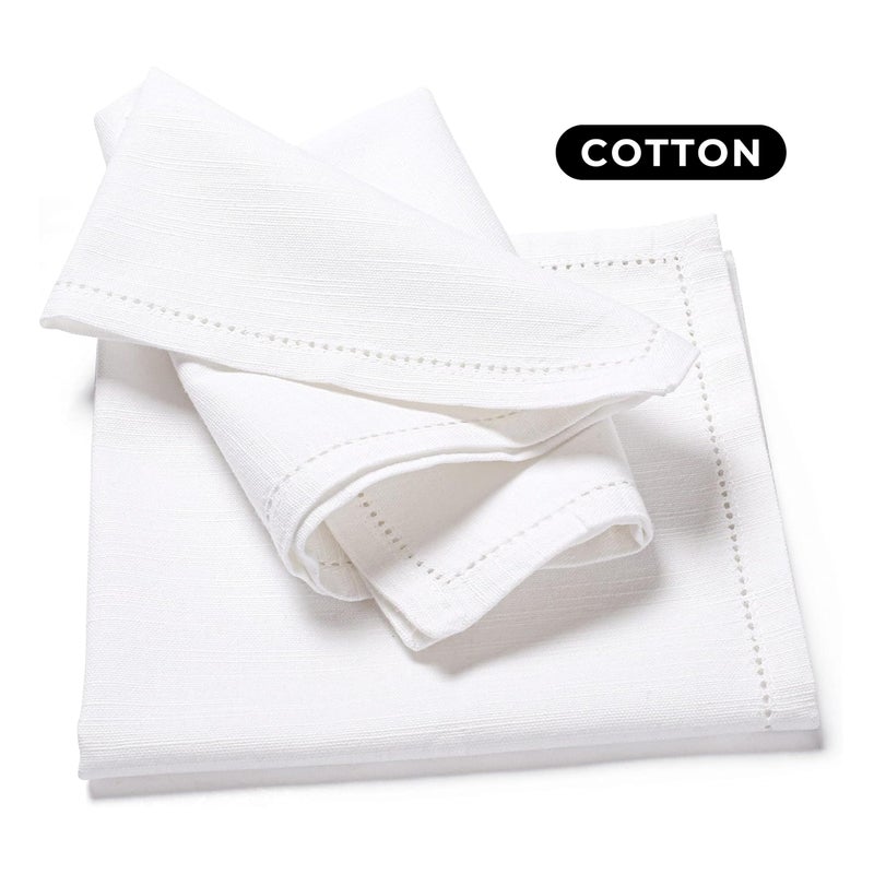 Bedding Craft White Cotton Cloth Dinner Napkins Set of 12 â€“ 16x16 Reusable Machine Washable Fabric Napkins â€“ Perfect for Weddings, Holidays, Thanksgiving & Everyday Dining - Image 4